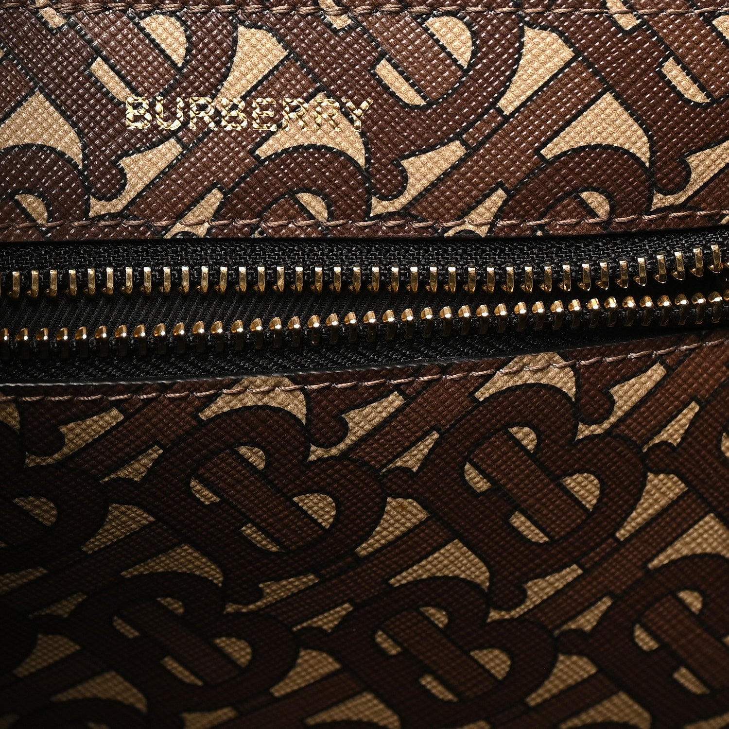 Burberry E-Canvas Monogram Stripe Book Tote Black Bridle Brown 6 of 9