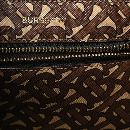 Burberry E-Canvas Monogram Stripe Book Tote Black Bridle Brown 6 of 9