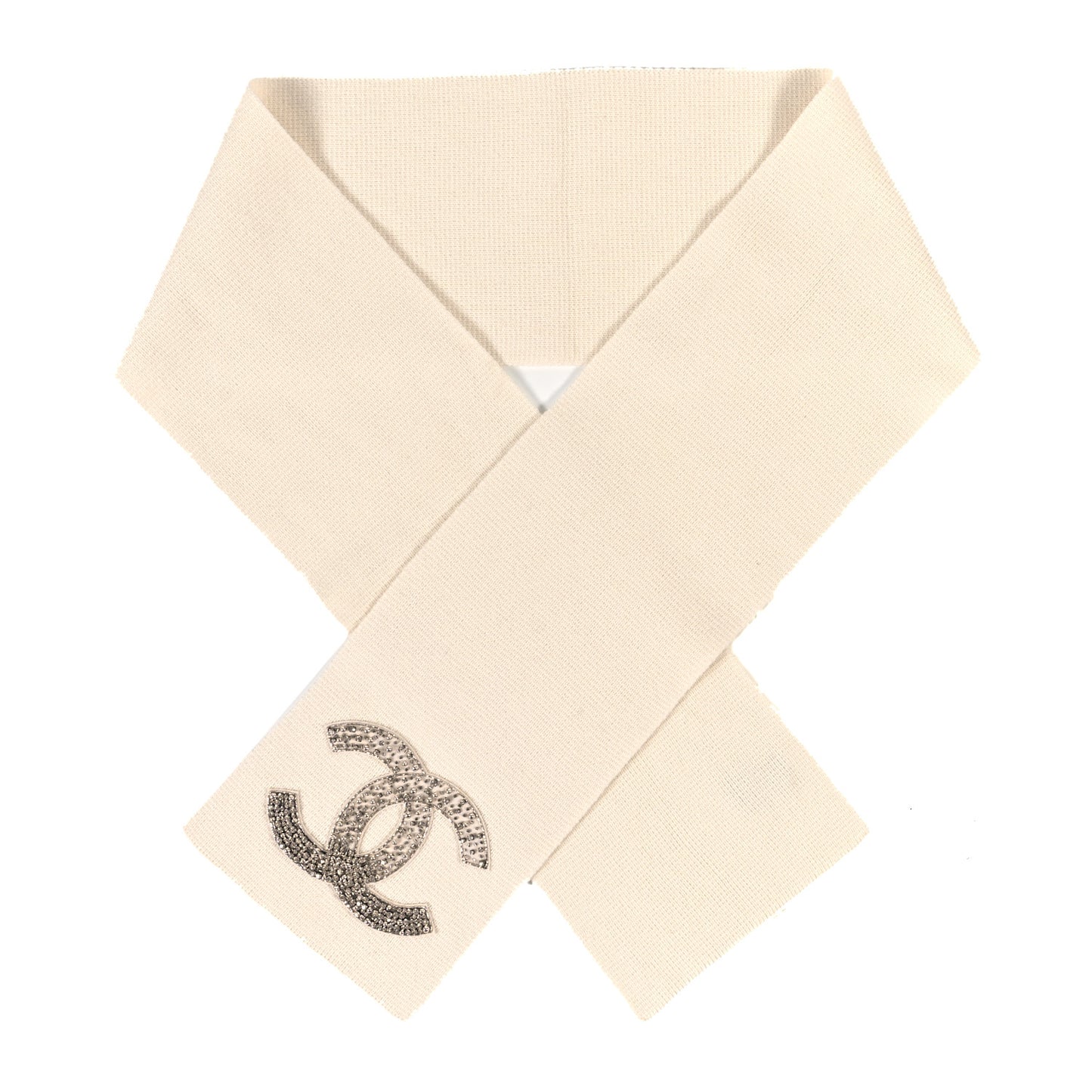 Cashmere Crystal CC Scarf Ivory