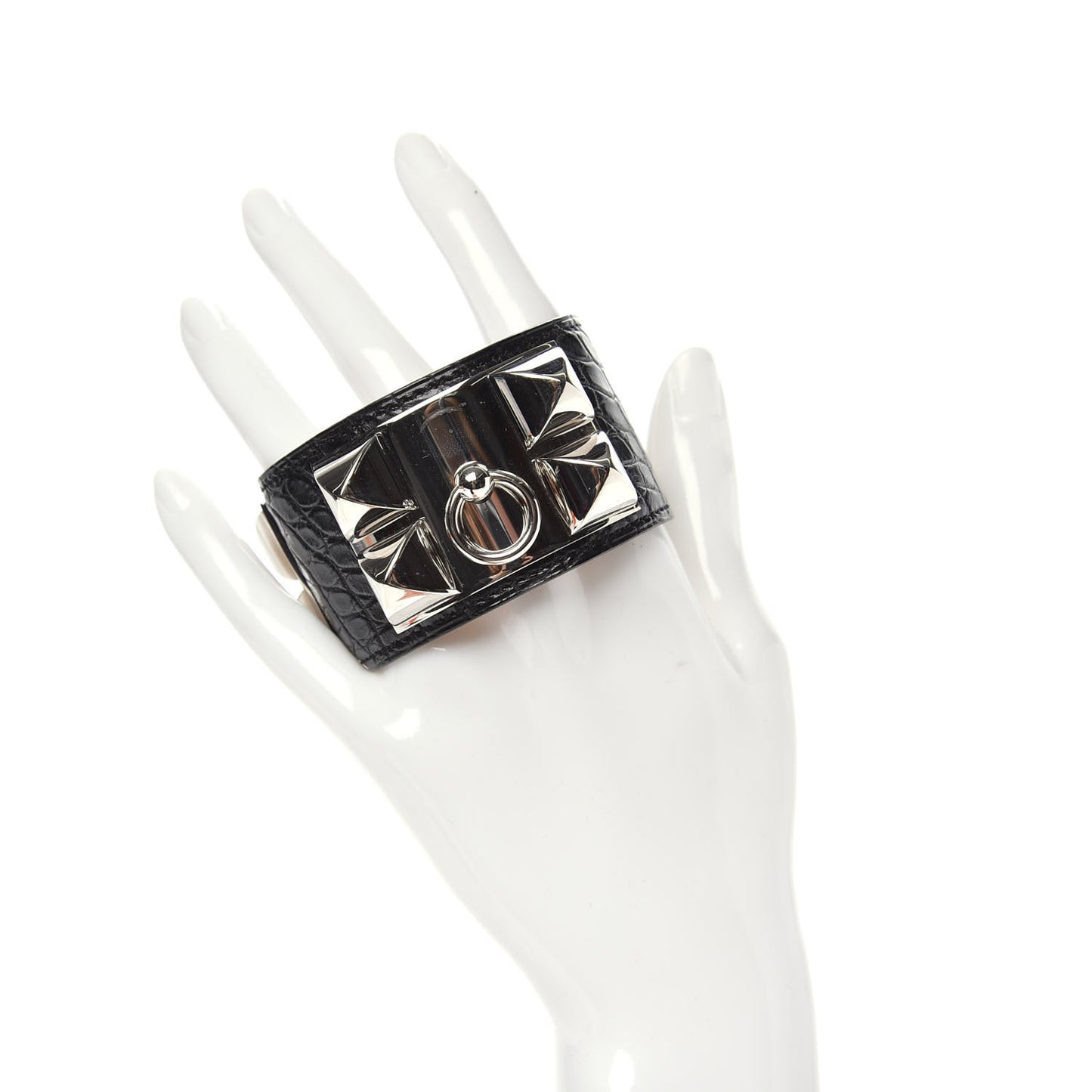 Matte Alligator Collier De Chien CDC Bracelet S Black