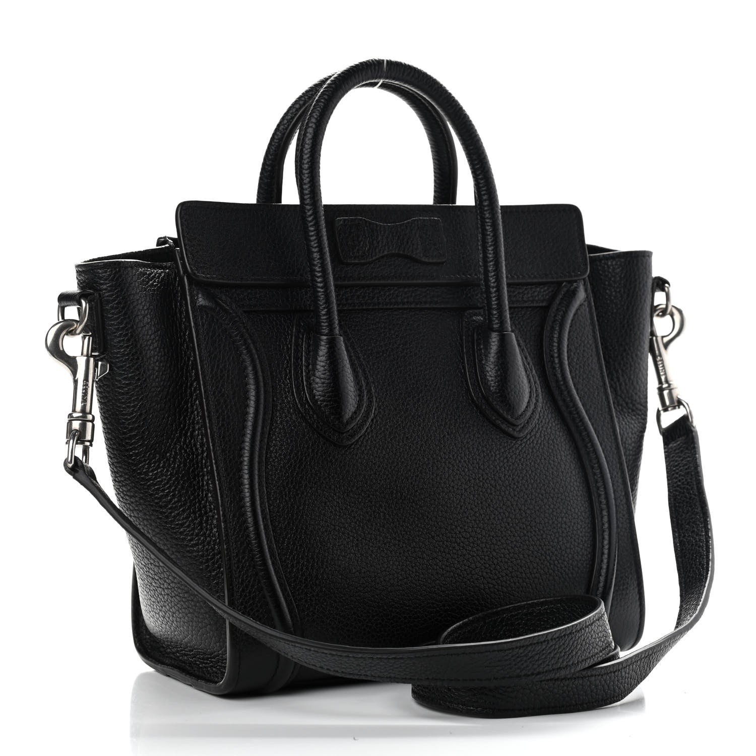 Celine Drummed Calfskin Nano Luggage Black 3 of 11