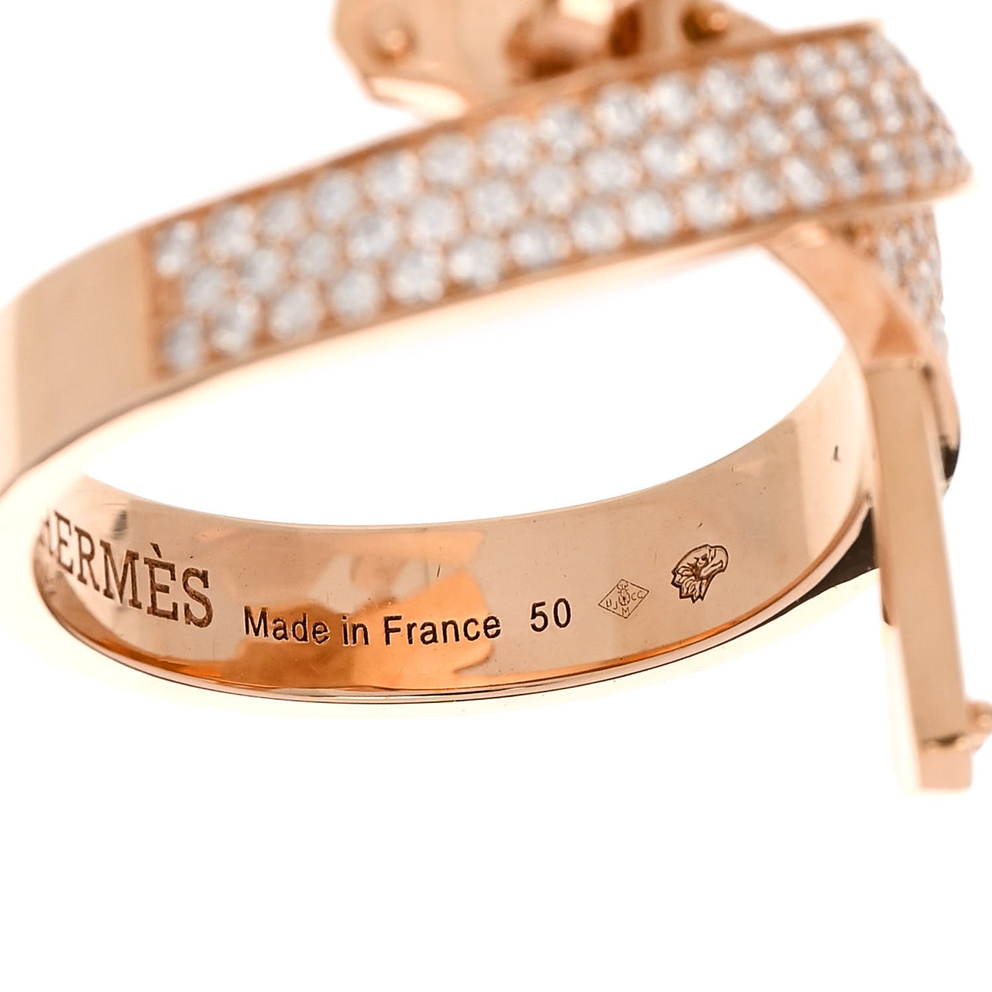 18K Rose Gold Diamond Kelly Gavroche Ring 50 5.25