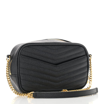 Saint Laurent Grain De Poudre Matelasse Monogram Mini Lou Camera Bag Black 3 of 10