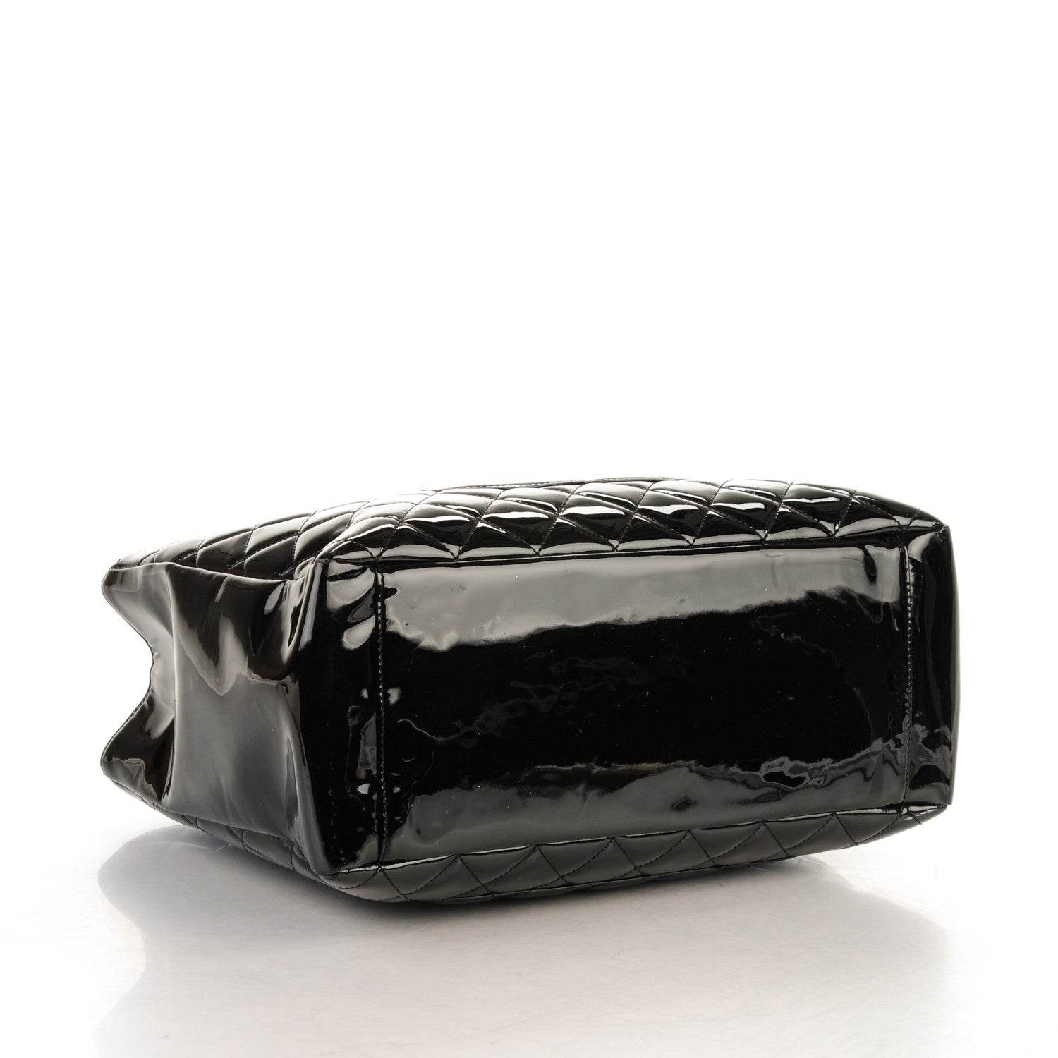 Chanel Patent Quilted Grand Shopping Tote GST Black 4 of 7