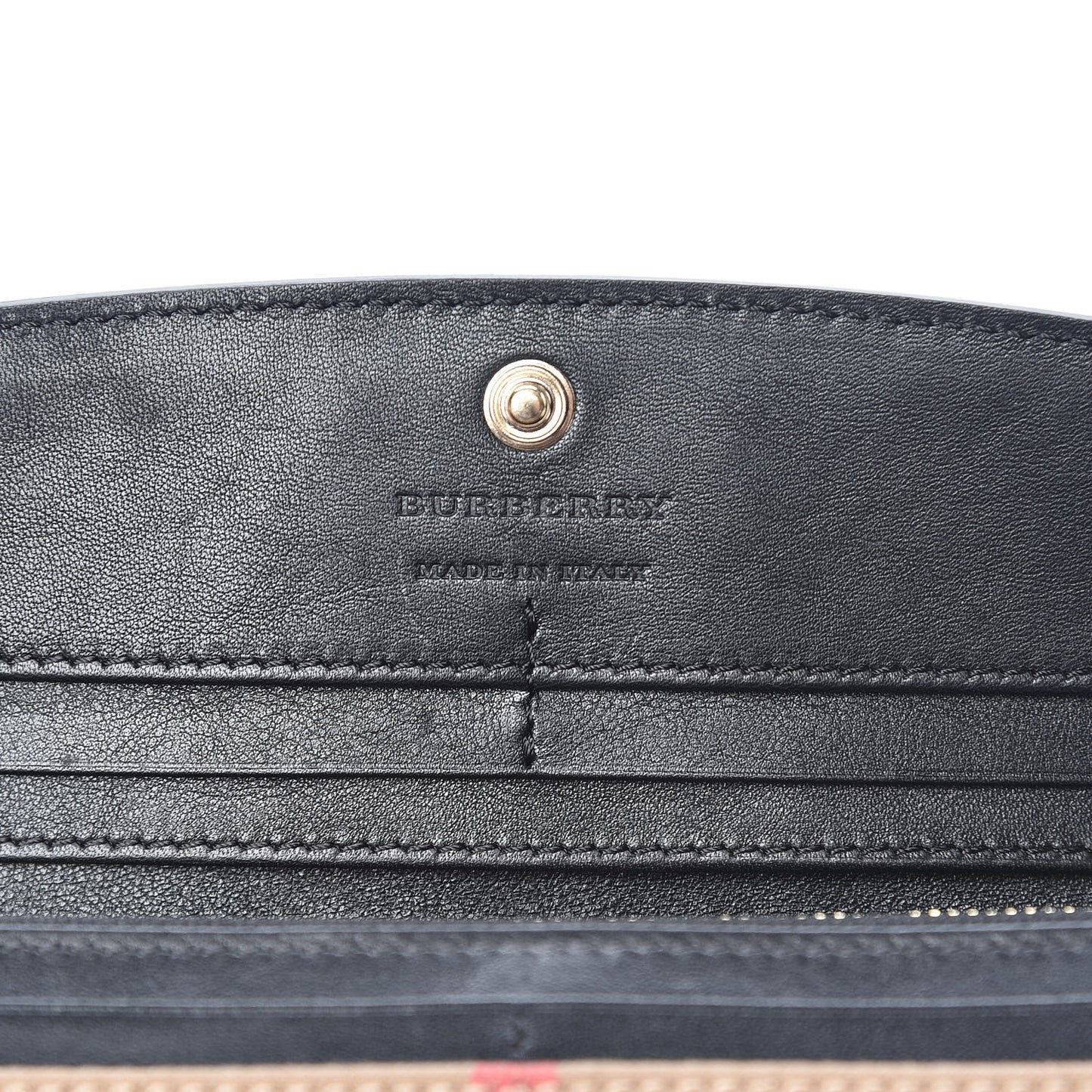 Calfskin House Check Porter Continental Wallet Black