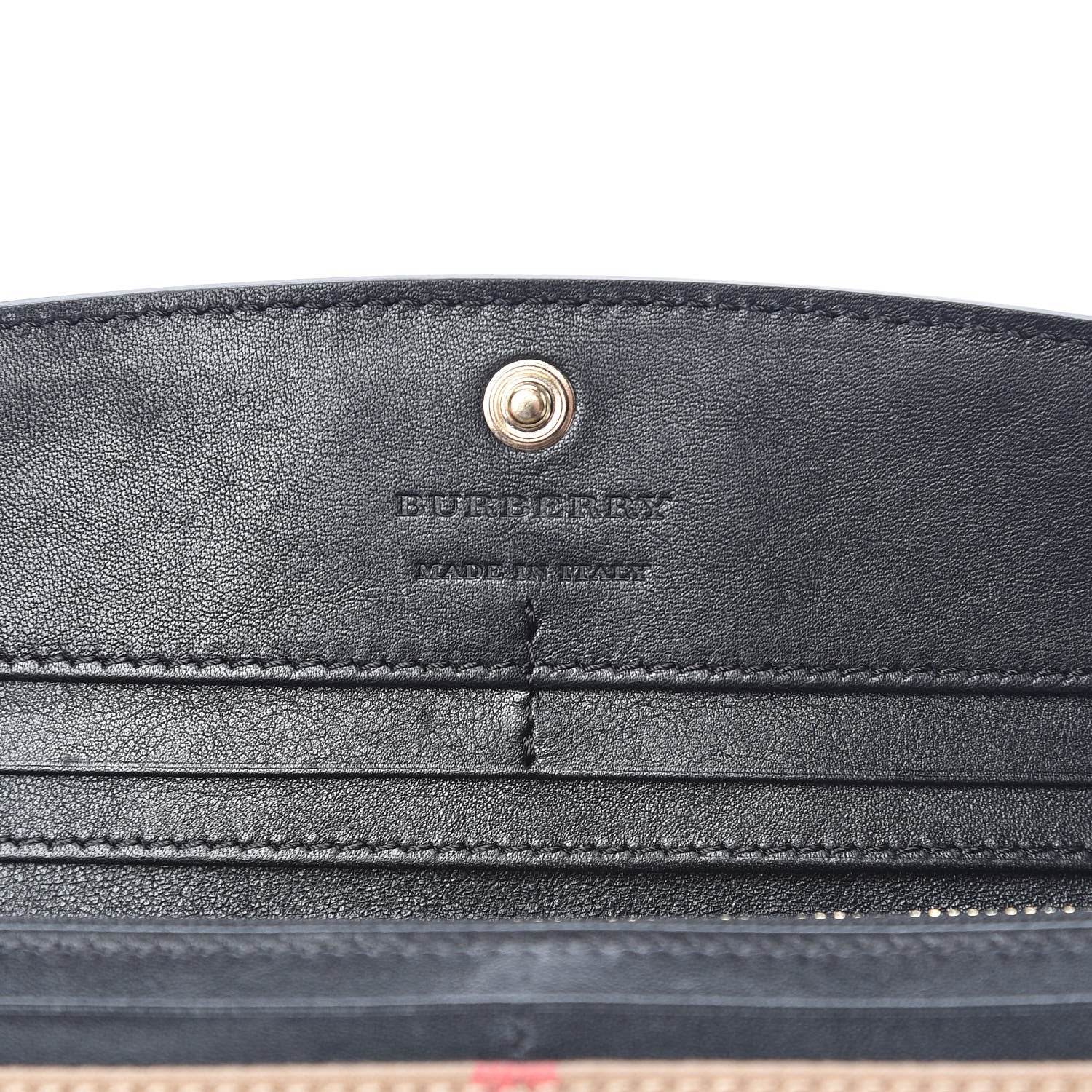 Burberry Calfskin House Check Porter Continental Wallet Black 6 of 8