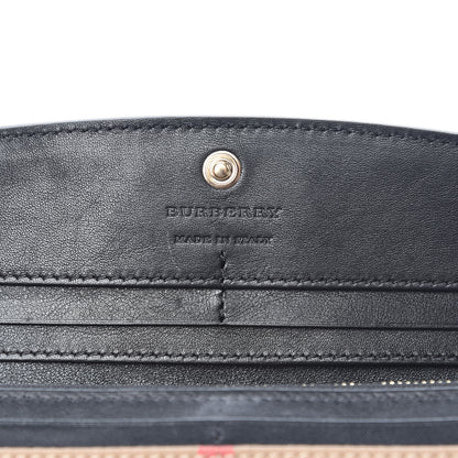 Burberry Calfskin House Check Porter Continental Wallet Black 6 of 8