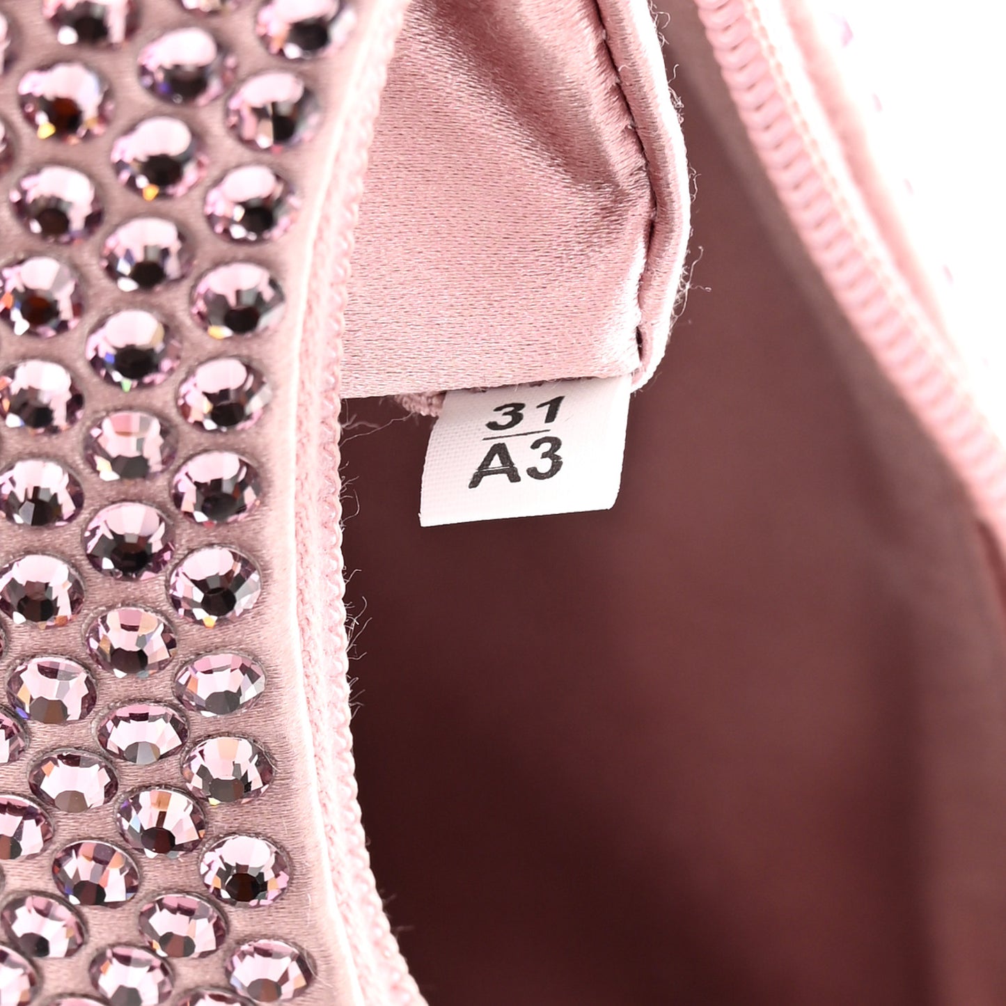 Satin Crystal Mini Re-Edition 2000 Bag Alabastro