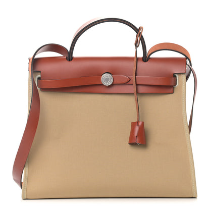 Hermes Vache Hunter Toile Herbag Zip 31 PM Trench Cuivre 3 of 13