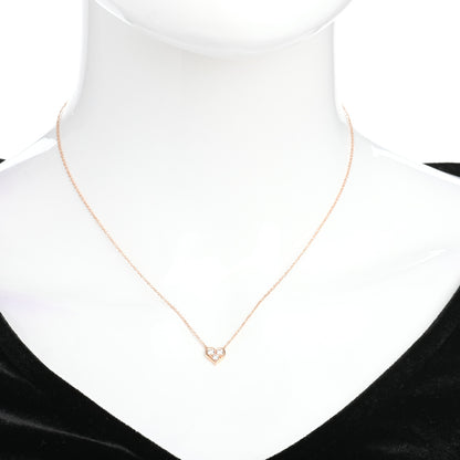 Tiffany 18K Rose Gold Diamond Heart Pendant Necklace 2 of 5