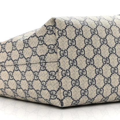 Gucci GG Supreme Monogram Textured Calfskin Web Medium Ophidia Shopping Tote Beige Blue 9 of 13