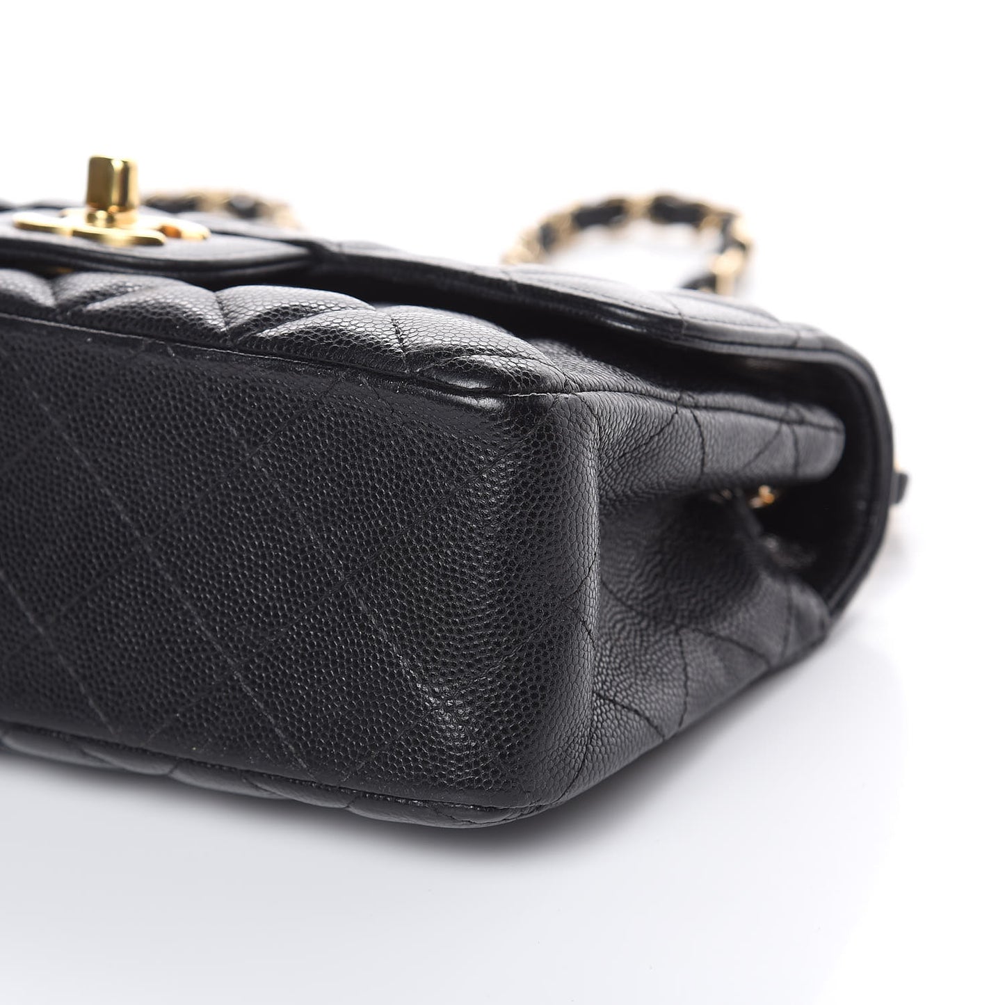Caviar Quilted Mini Rectangular Flap Black