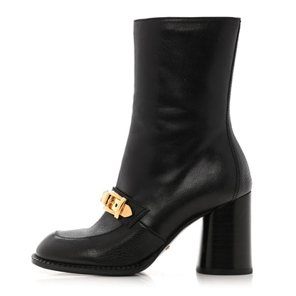 Gucci Goatskin Austin Calfskin Sylvie Chain Ankle Boots 35 Black 1 of 10