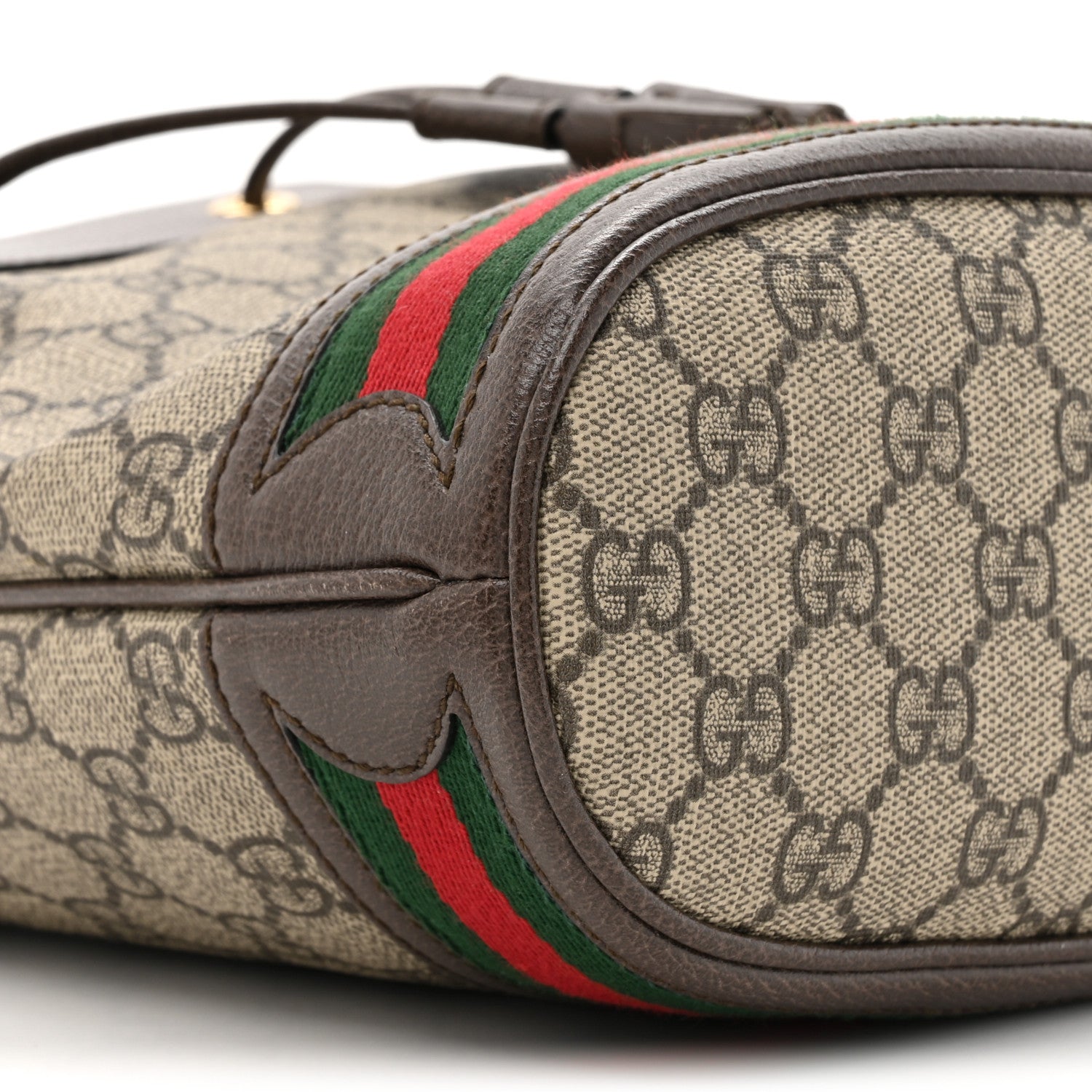 Gucci GG Supreme Monogram Web Small Ophidia Bucket Bag Brown 10 of 12