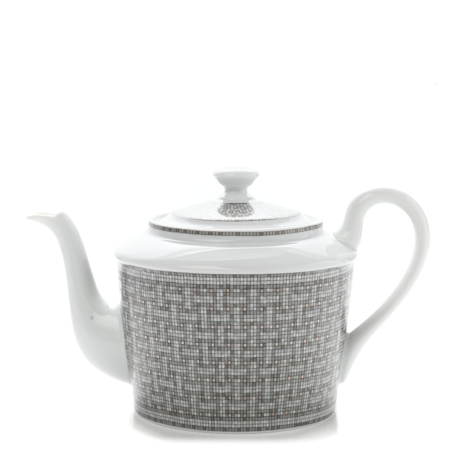 Hermes Porcelain Mosaique Au 24 Platine Coffee/Tea Pot 1 of 9