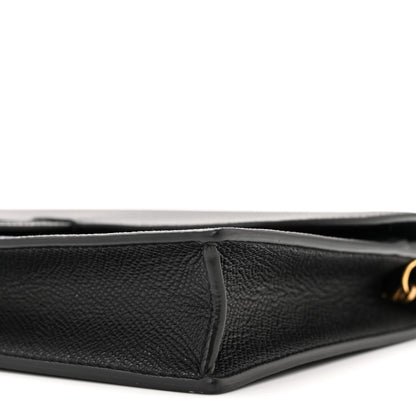Christian Dior Grained Calfskin Saddle Chain Pouch Black 8 of 9