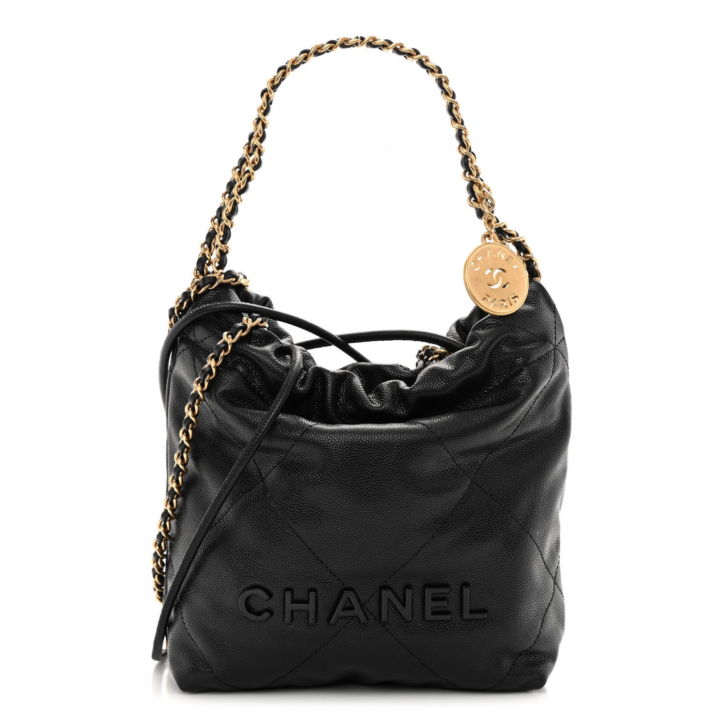 Chanel Shiny Caviar Quilted Monochrome Mini Chanel 22 Black 1 of 11