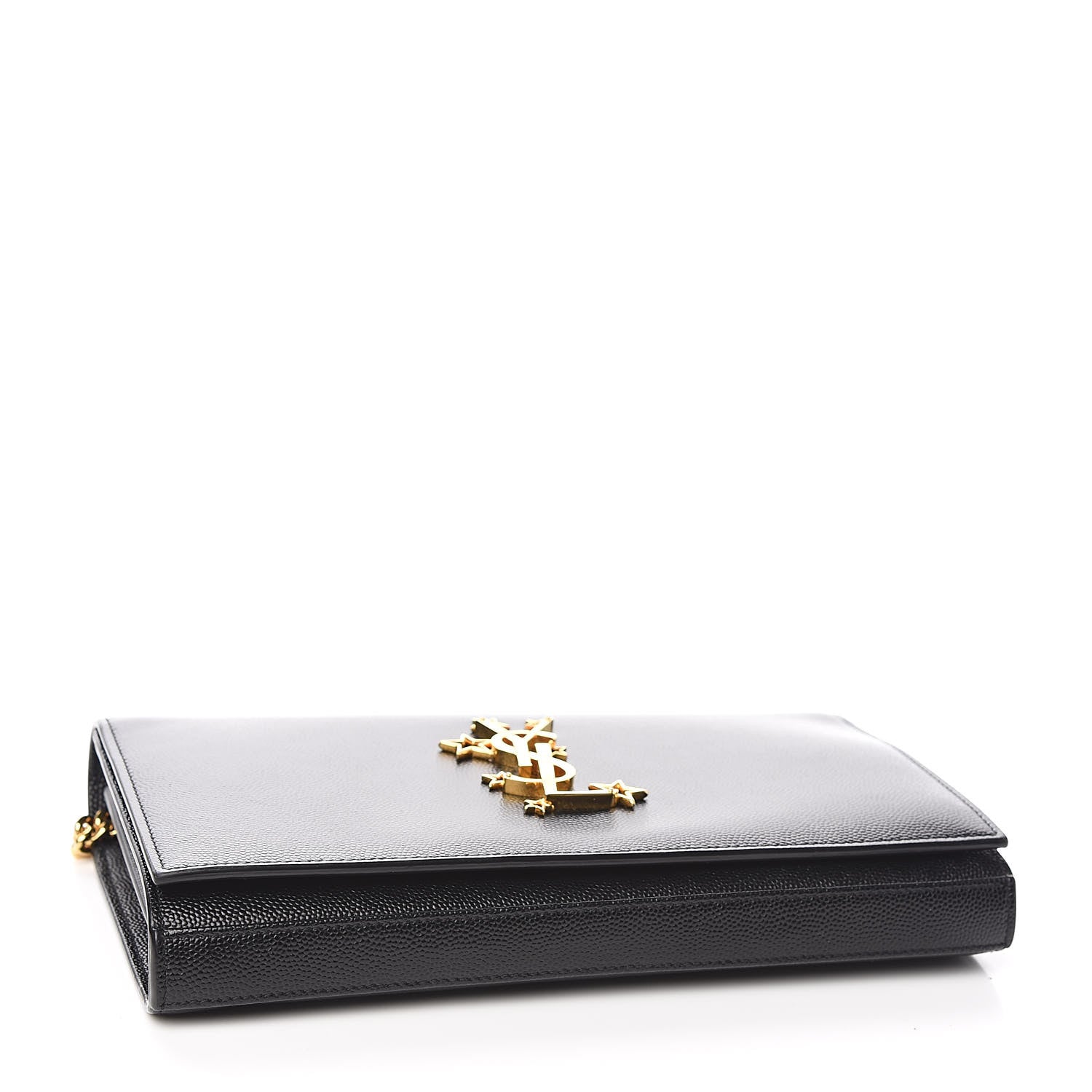 Saint Laurent Grain De Poudre Star Studded Monogram Wallet on Chain Black 4 of 11