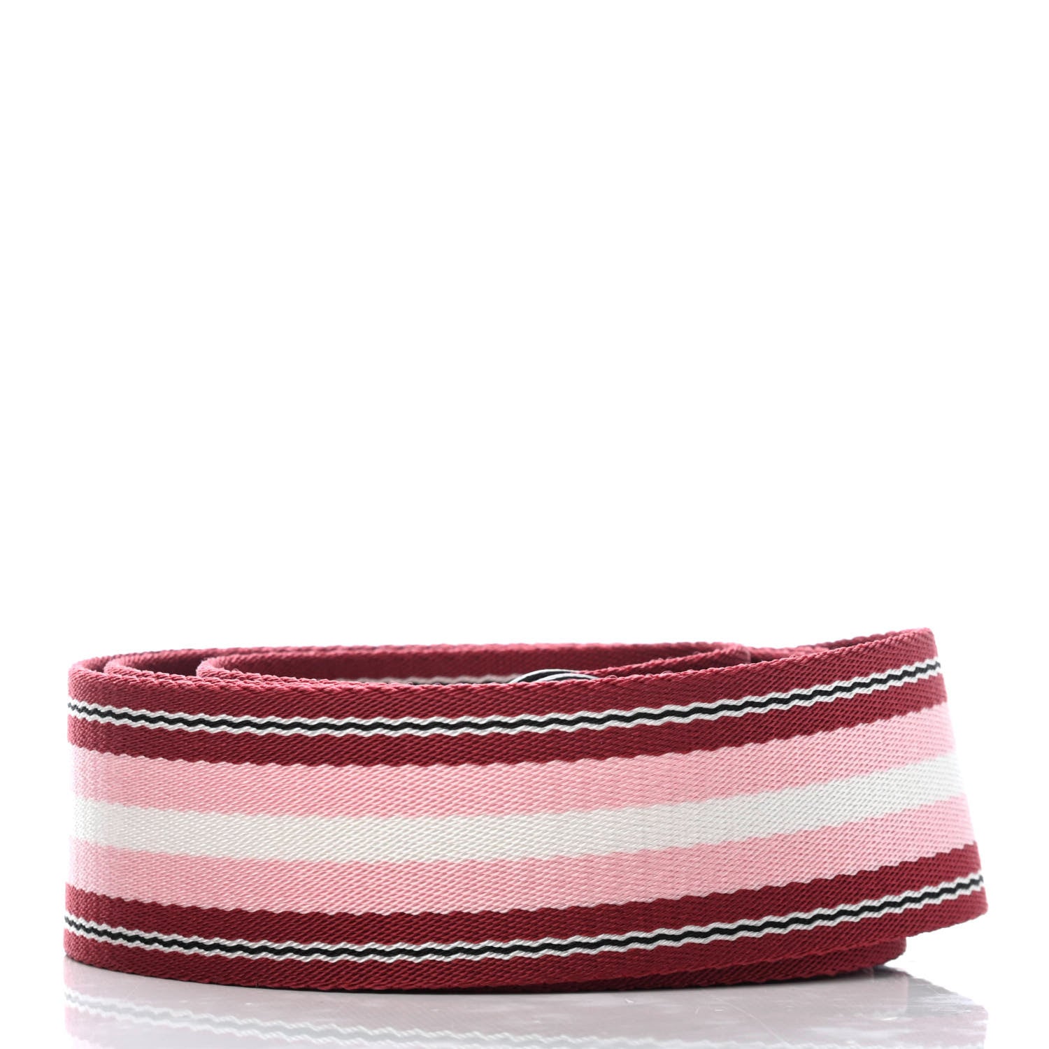 Prada Vitello Daino Striped Fabric Shoulder Strap Petalo 2 of 4
