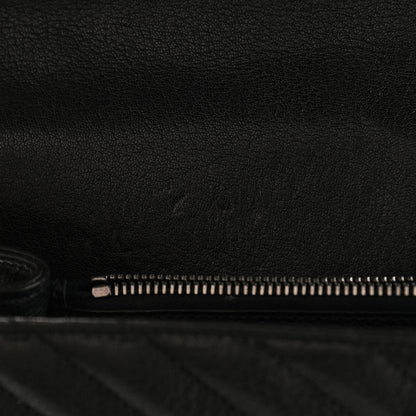 Saint Laurent Sheepskin Matelasse Chevron Monogram Large College Satchel Black 12 of 16