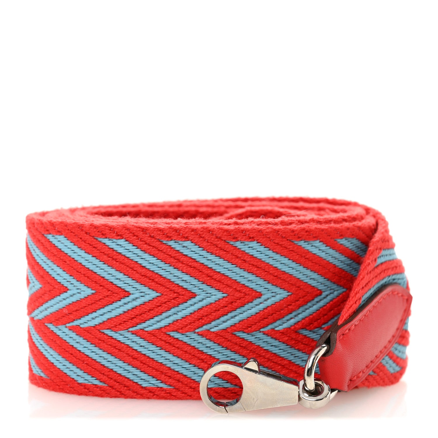 Hermes Toile Swift 50mm Sangle ZigZag Shoulder Strap Rouge De Coeur Bleu Du Nord 1 of 5