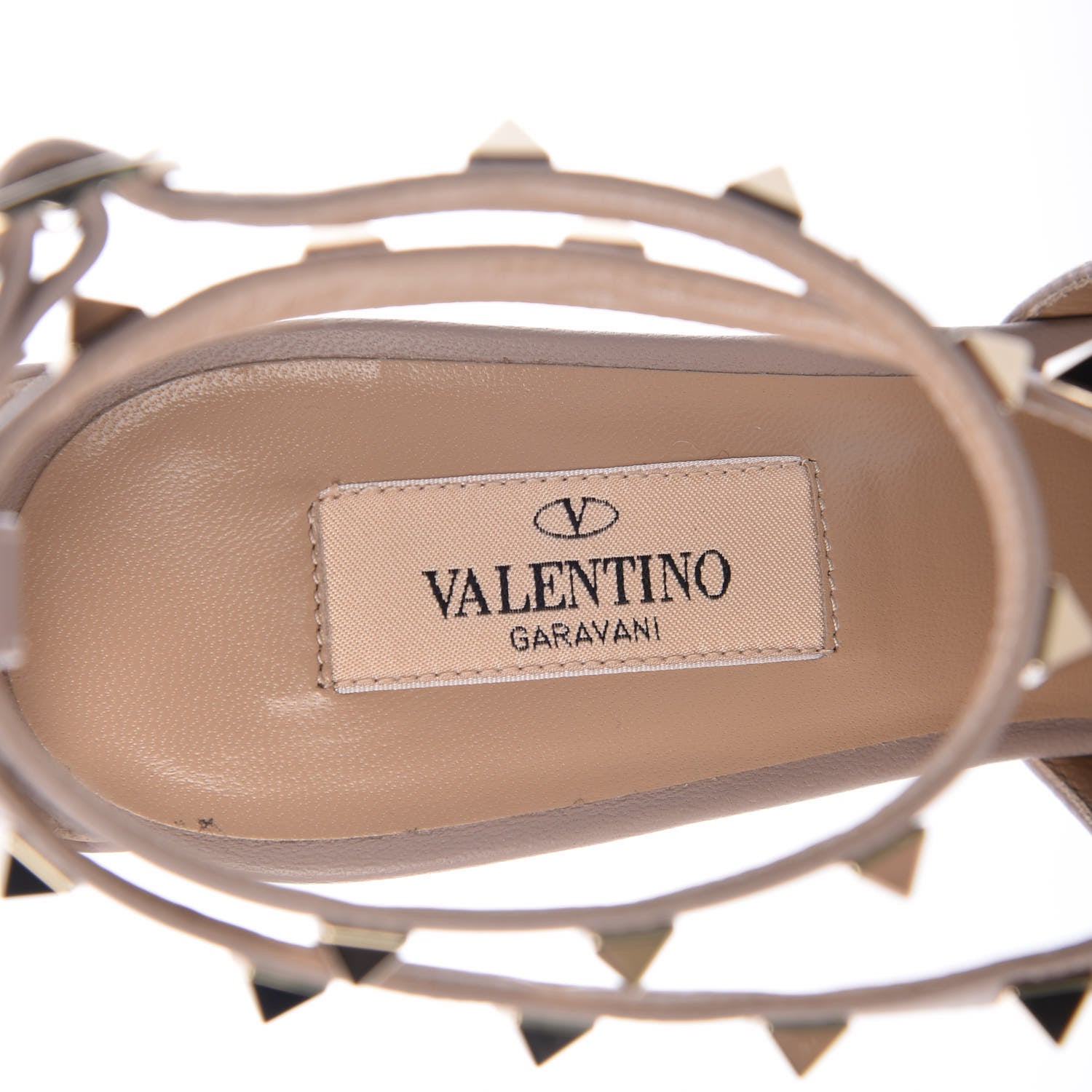 Valentino Garavani Nappa Rockstud Peep Toe Ankle Strap 105mm Sandals 38 Poudre 5 of 8