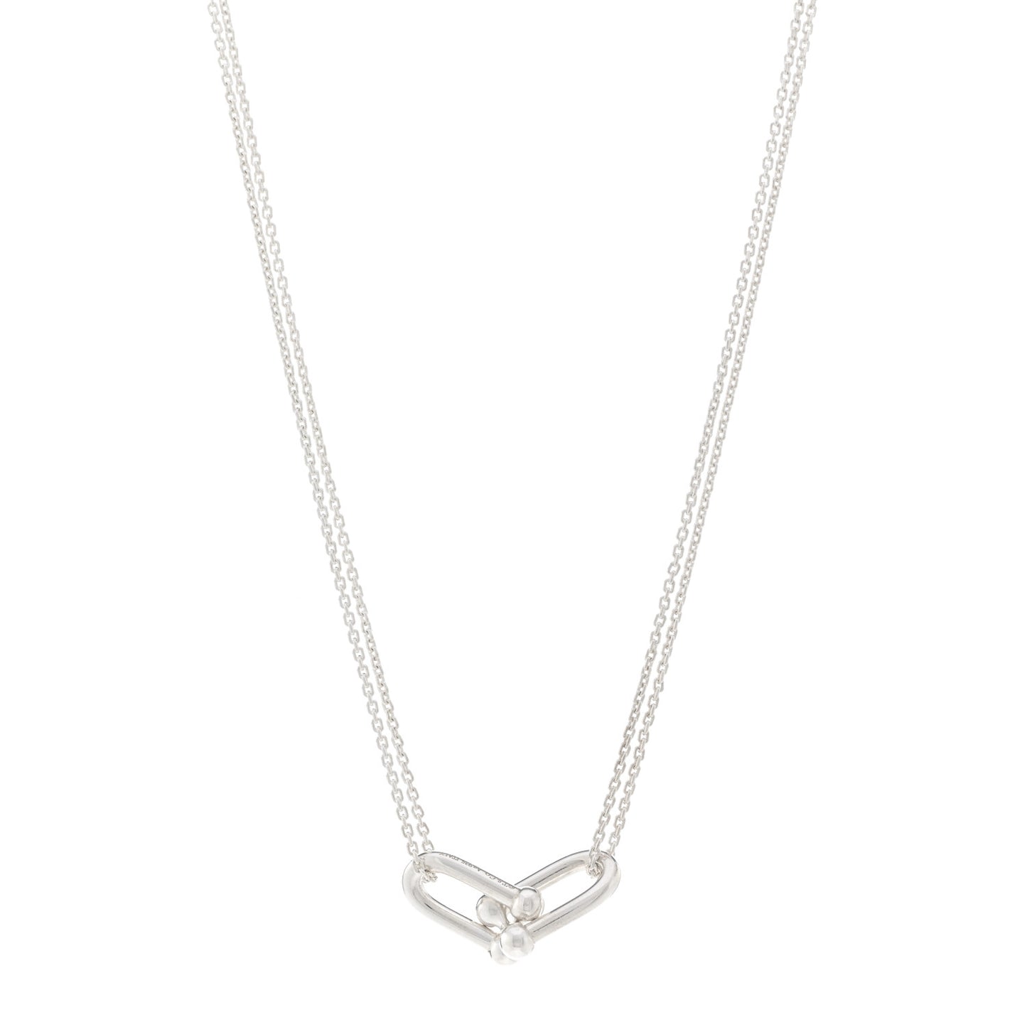 Sterling Silver Double HardWear Link Pendant Necklace