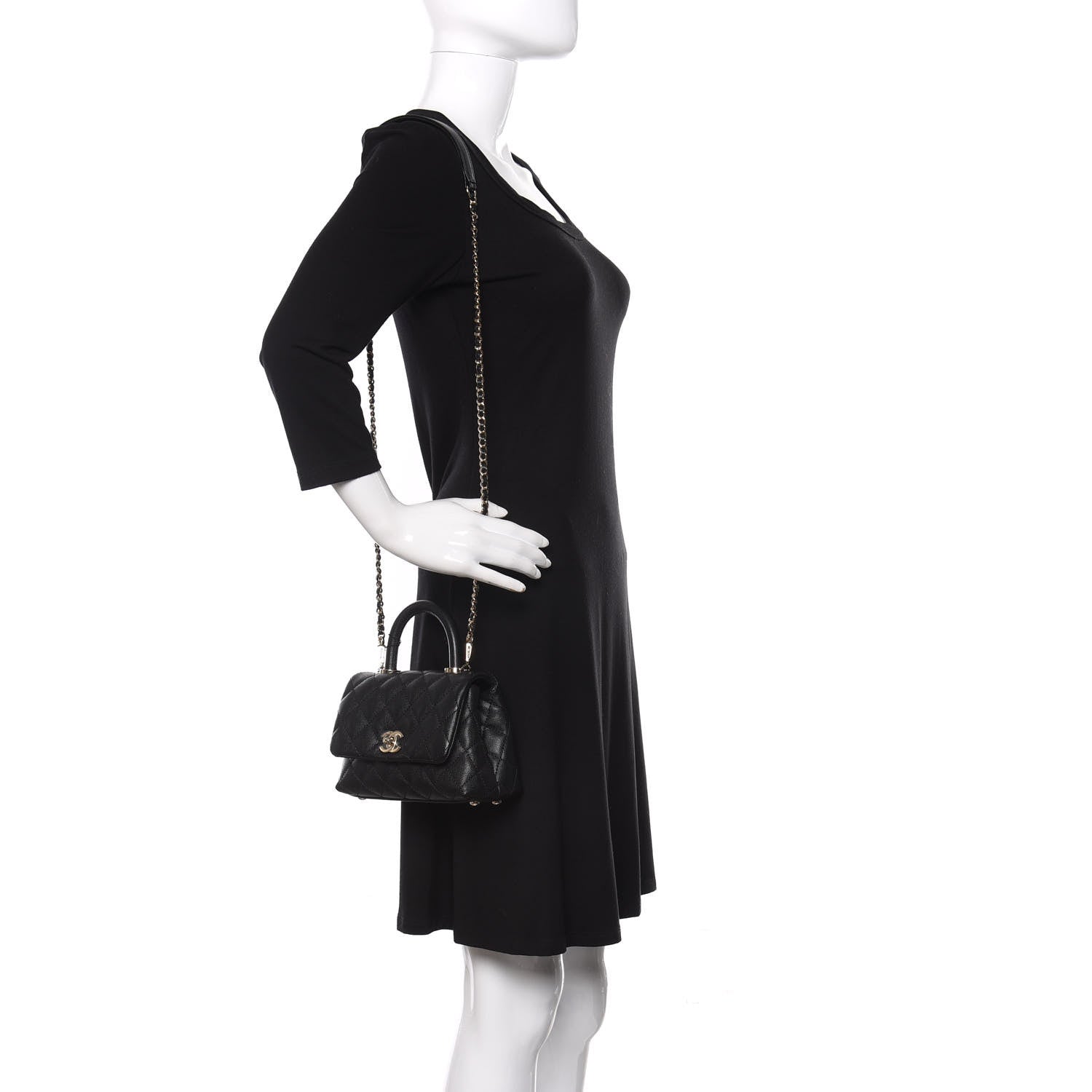 Chanel Caviar Quilted Extra Mini Coco Handle Flap Black 2 of 10