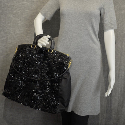 Prada Nylon Sequin Tote Black 2 of 2