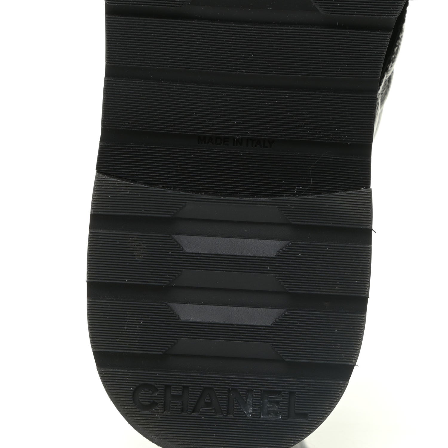 Chanel Shiny Calfskin Quilted Lace Up Combat Boots 38.5 Black 8 of 14