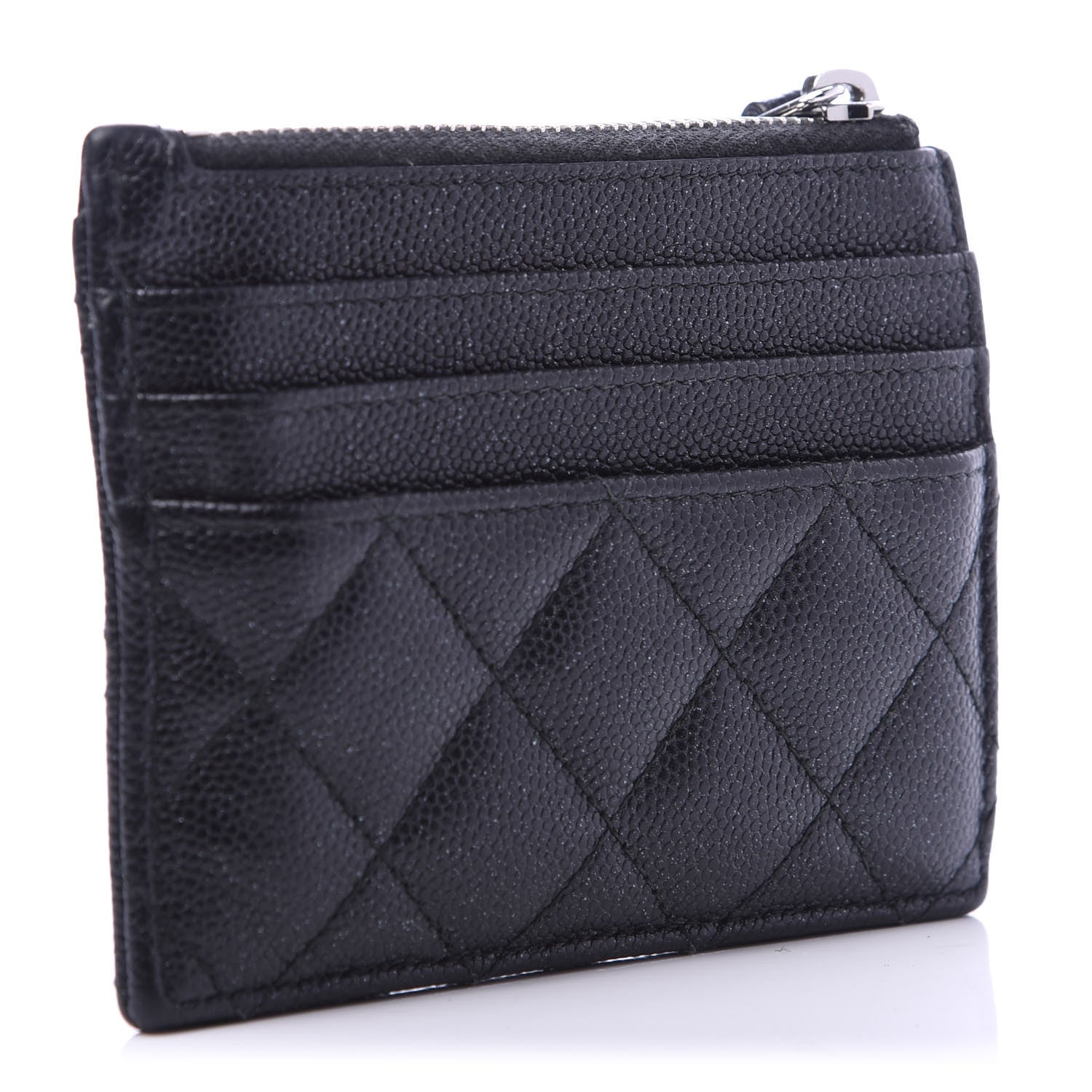 Chanel Iridescent Caviar Quilted CC Zip Card Holder Black 3 of 9