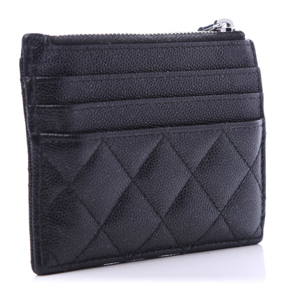 Chanel Iridescent Caviar Quilted CC Zip Card Holder Black 3 of 9