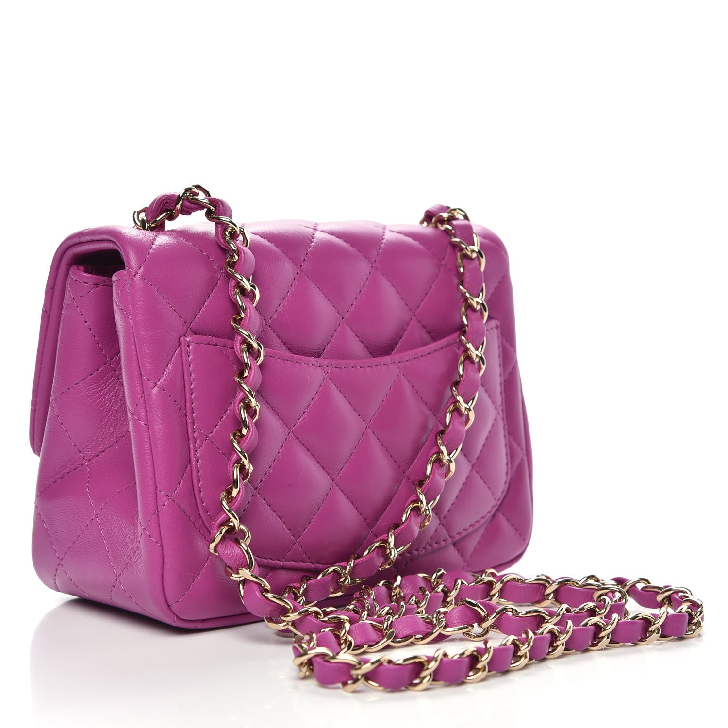 Chanel Lambskin Quilted Mini Square Flap Purple 3 of 10