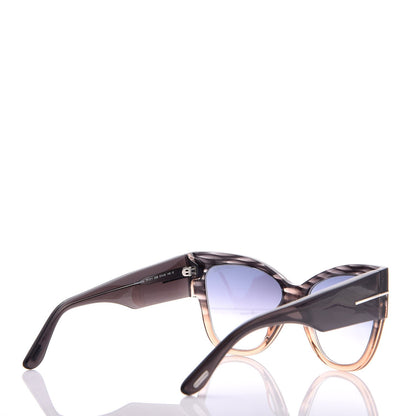 Tom Ford Acetate Anoushka Cat Eye Sunglasses TF371 Melange Grey Peach 4 of 6
