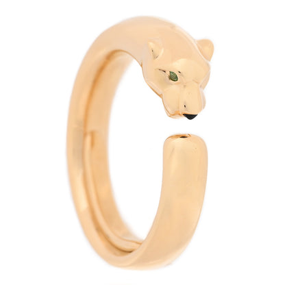 Cartier 18K Yellow Gold Tsavorite Onyx Panthere De Cartier Ring 54 7 1 of 6