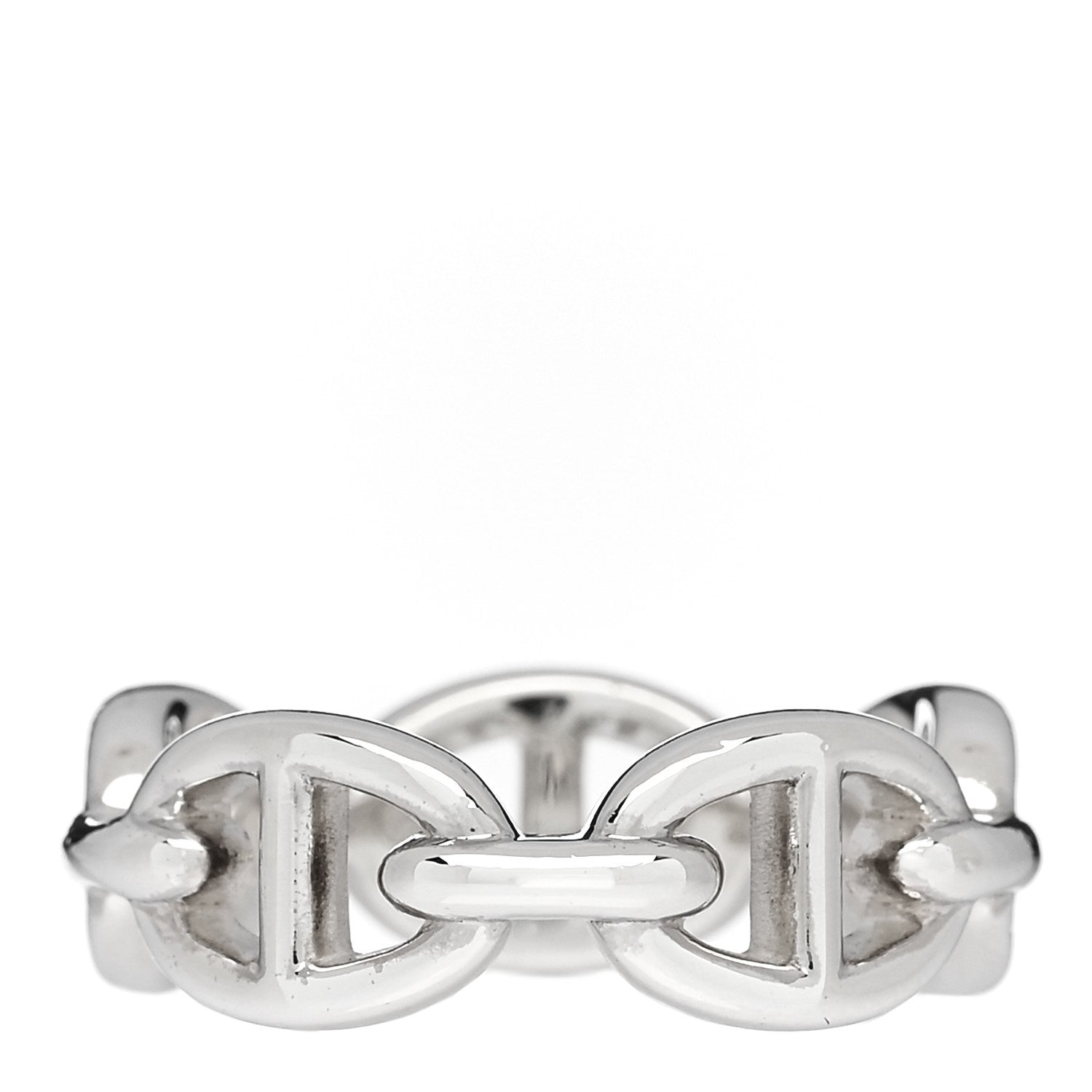 Hermes Sterling Silver PM Chaine d'Ancre Enchainee Band Ring 54 6.75 3 of 7