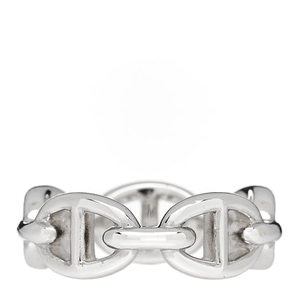 Hermes Sterling Silver PM Chaine d'Ancre Enchainee Band Ring 54 6.75 3 of 7