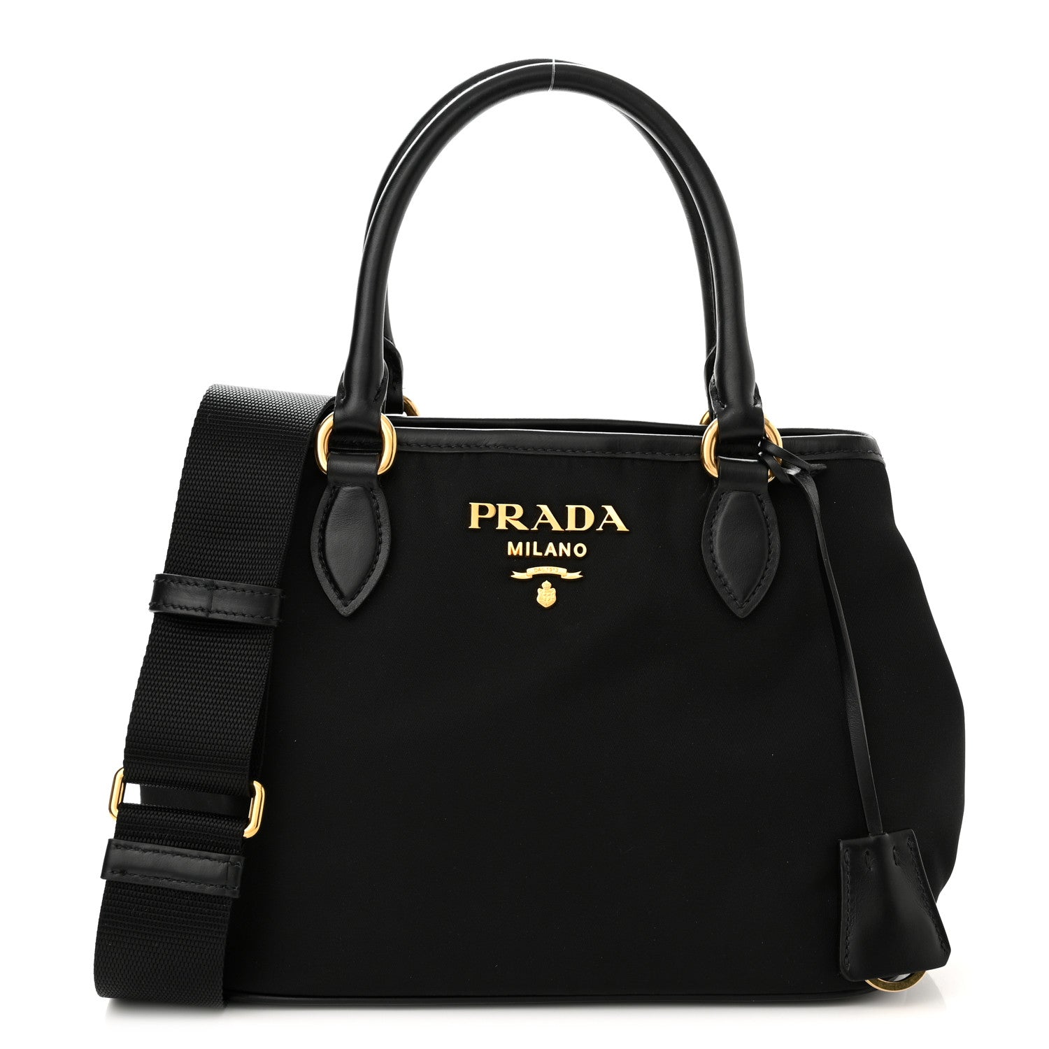 Prada Tessuto Nylon Soft Calf Small Tote Black 1 of 10