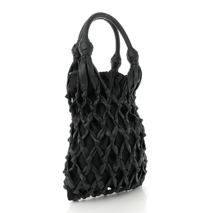 Prada Nylon Calfskin Rete Top Handle Bag Black 3 of 10