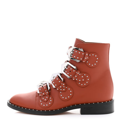Givenchy Calfskin Studded Prue Buckle Bootie 36.5 Cognac 1 of 12