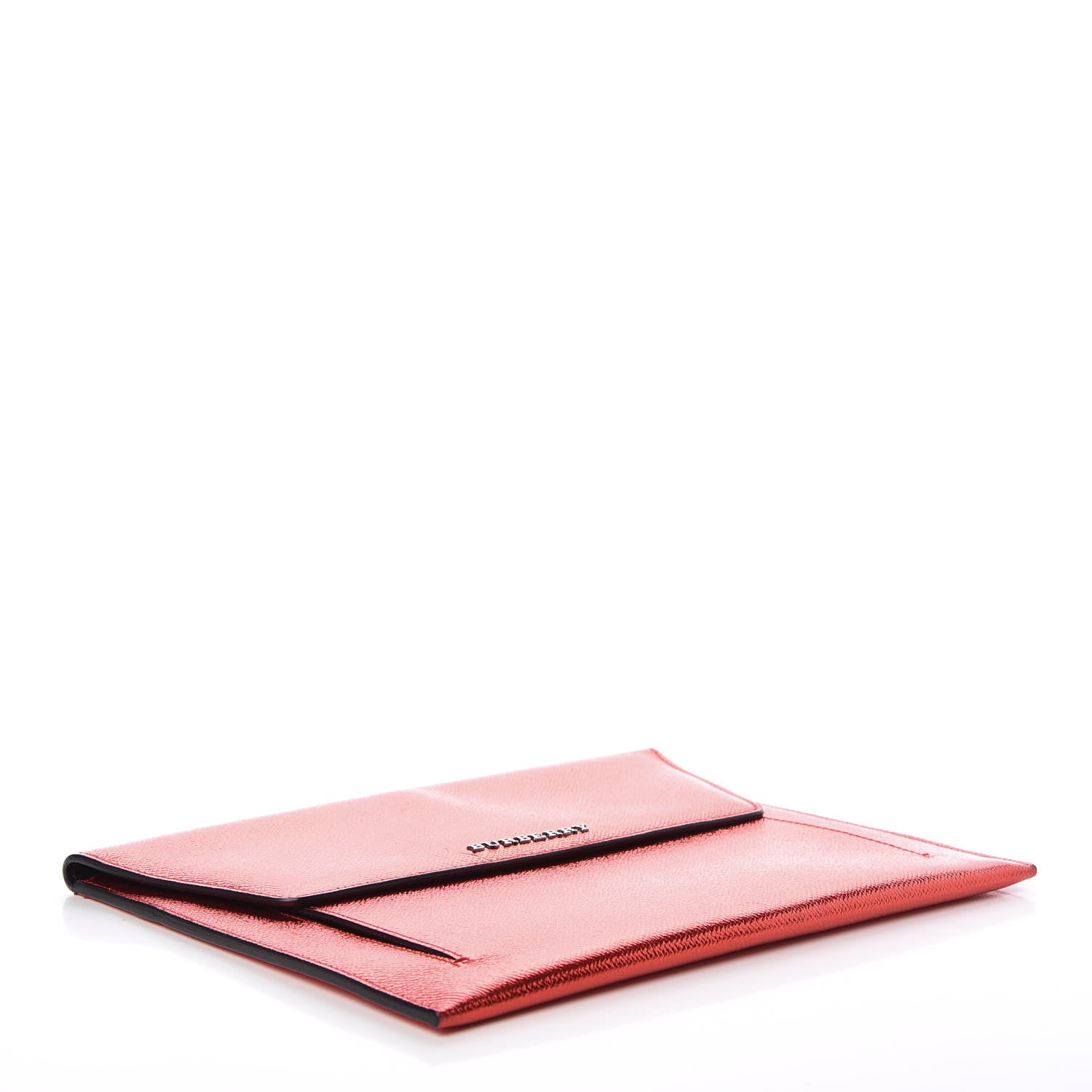 Burberry Metallic Calfskin Envelope Clutch Red 4 of 9
