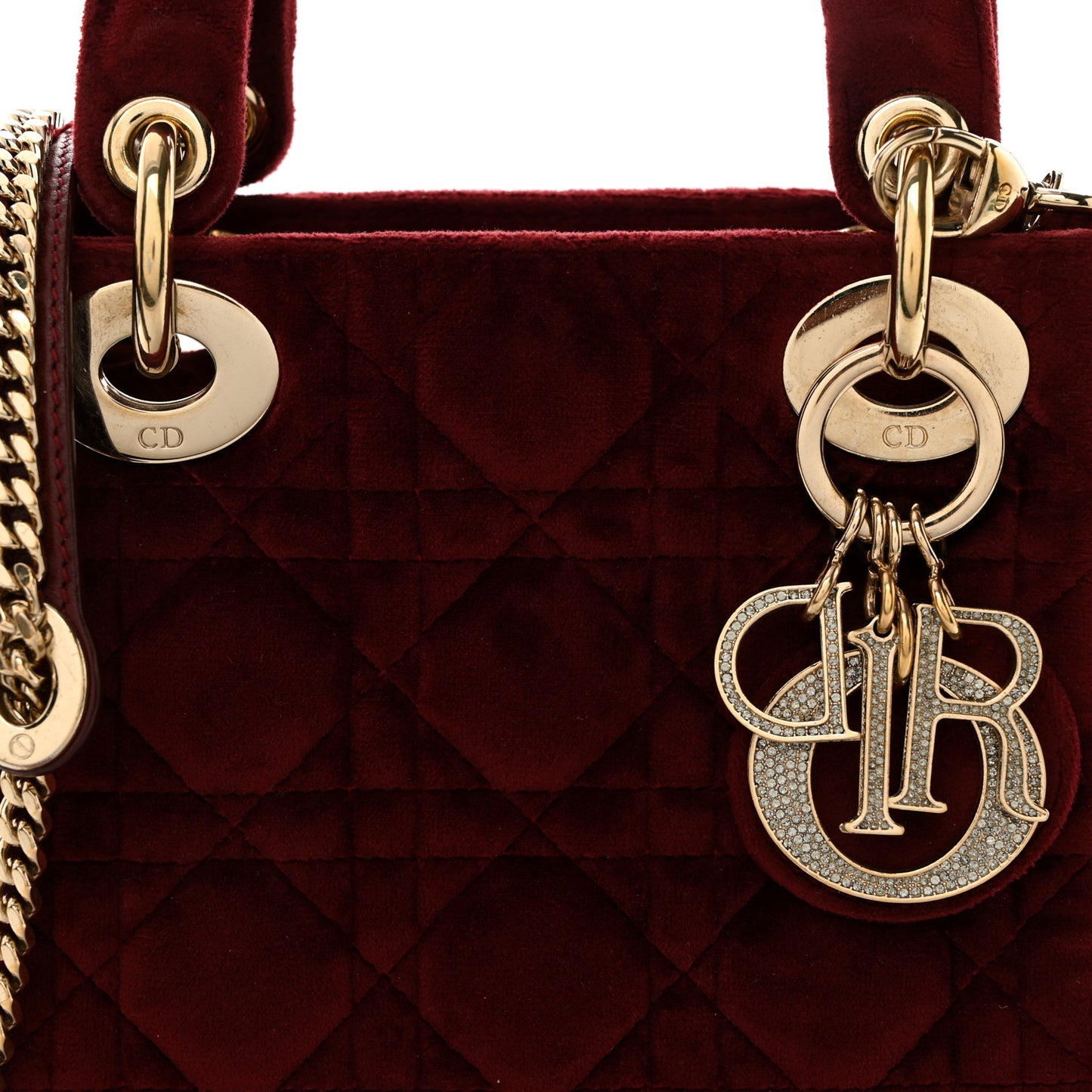 Velvet Mini Lady Dior Red