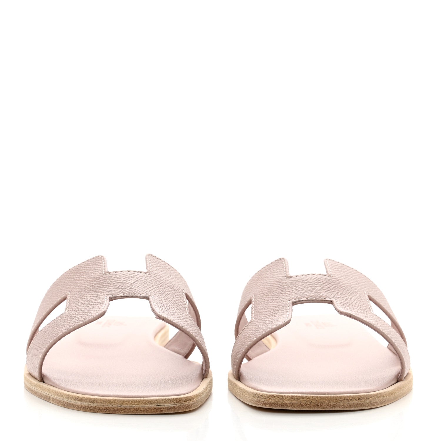 Hermes Epsom Oran Sandals 37 Rose Porcelaine 2 of 6