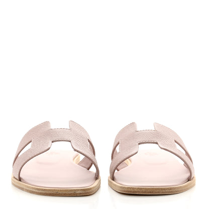 Hermes Epsom Oran Sandals 37 Rose Porcelaine 2 of 6