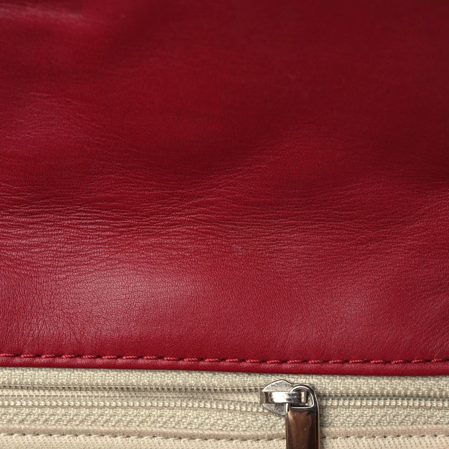 Chanel Calfskin Quilted Double Stitch Hamptons Clutch with Chain Red 17 of 19