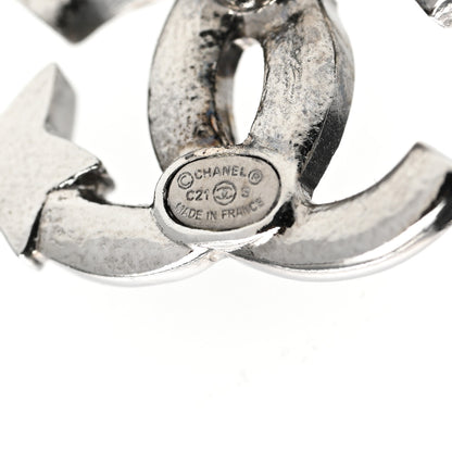 Chanel Crystal CC Starfall Earrings Silver 4 of 5