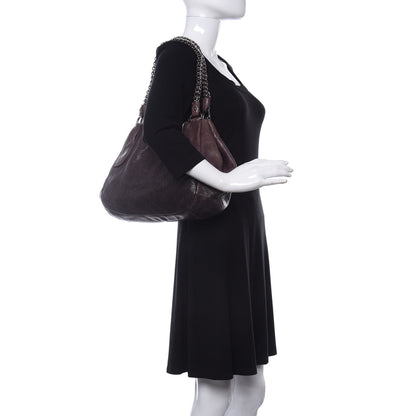 Prada Cervo Lux Chain Hobo Brown 2 of 12