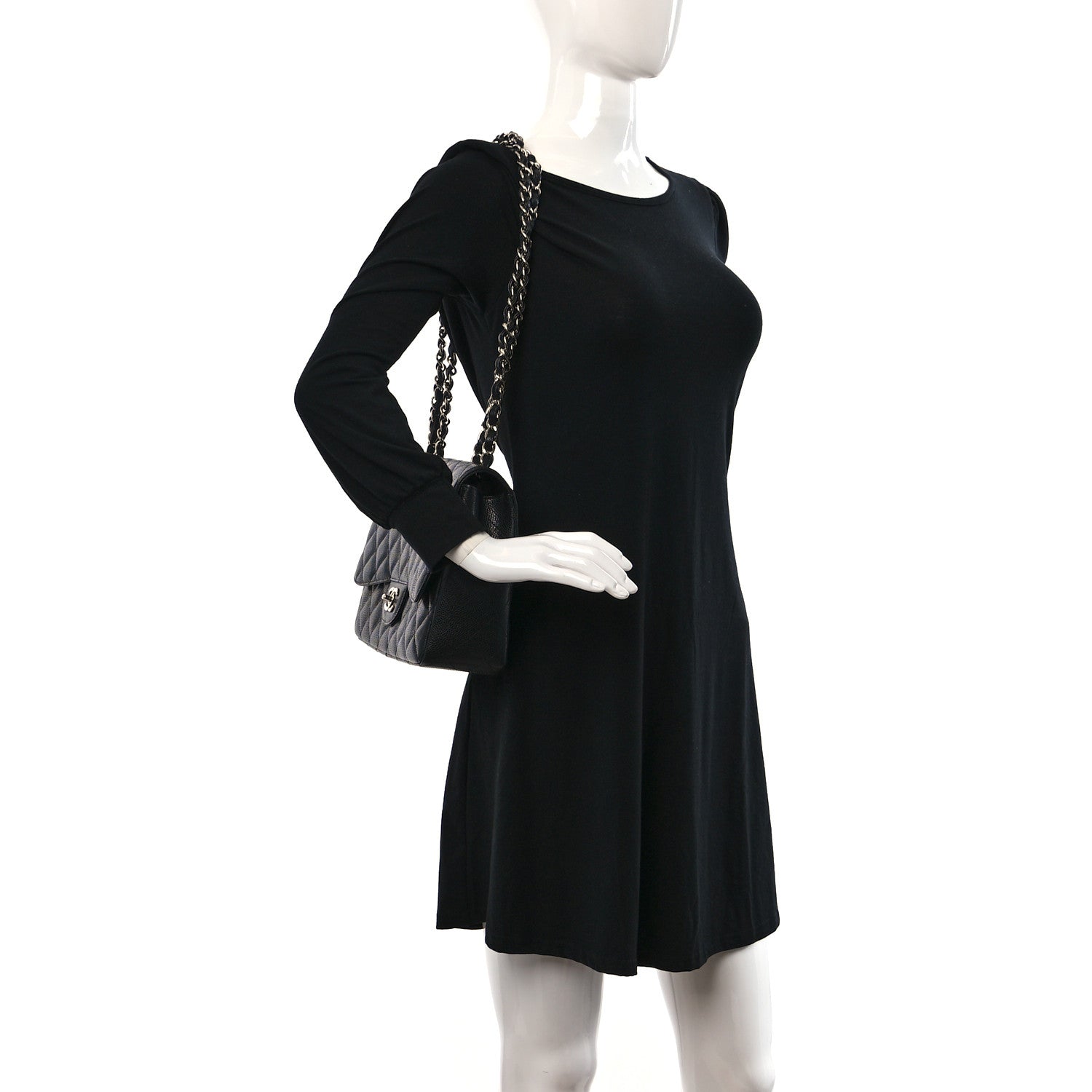 Chanel Caviar Quilted Jumbo Single Flap Black 2 of 9