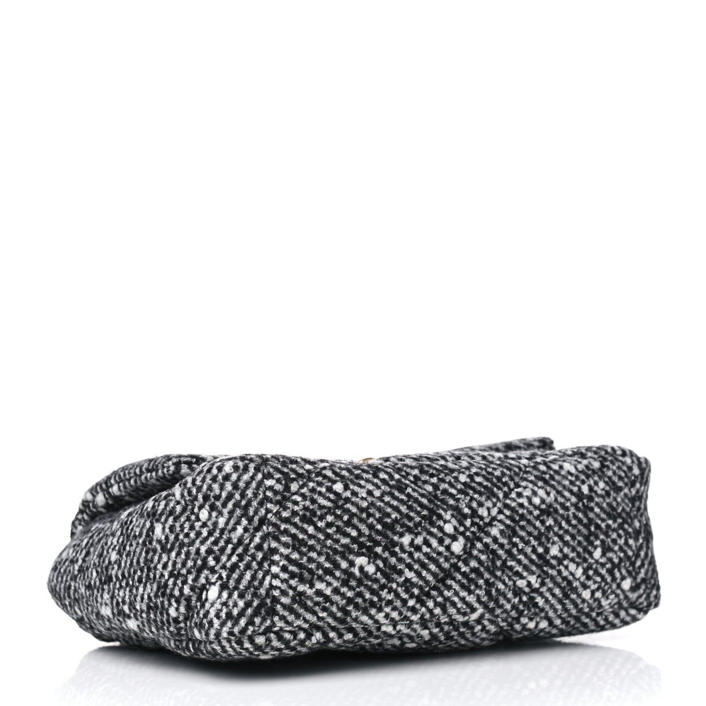 Tweed Quilted Medium Chanel 19 Flap Black White