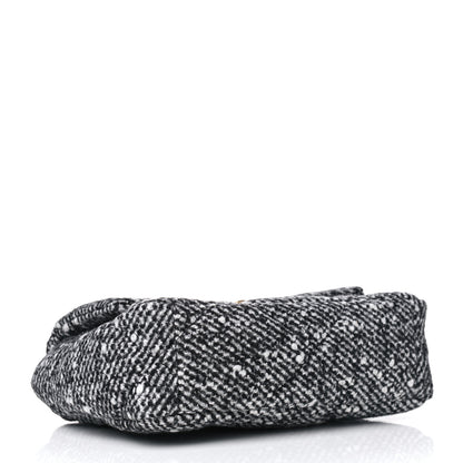 Chanel Tweed Quilted Medium Chanel 19 Flap Black White 3 of 5